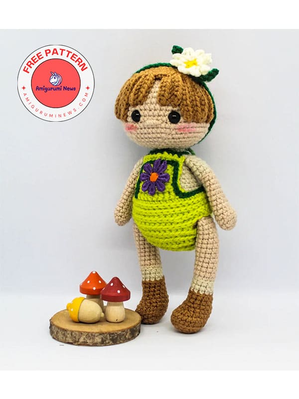 Crochet doll flower girl free amigurumi pattern (2)