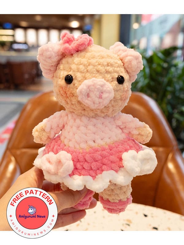 Free summer piggy crochet amigurumi pattern (2)