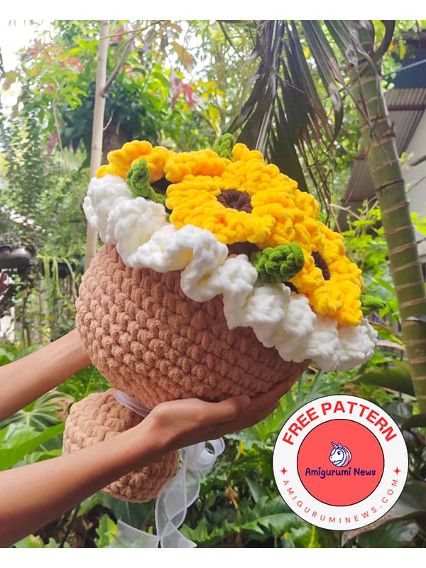 crochet sunflower bouquet