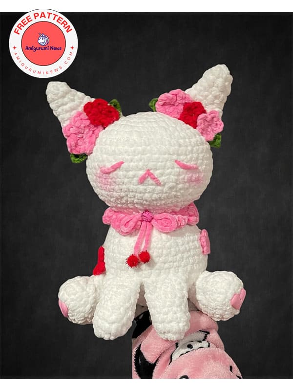 Crochet floral cat free amigurumi pattern (2)