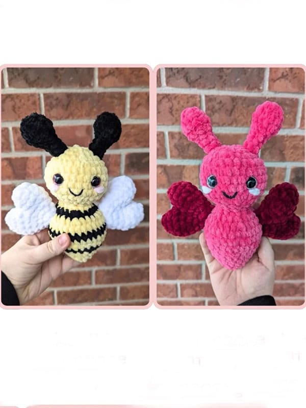 Free heart wings crochet butterfly amigurumi pattern (3)