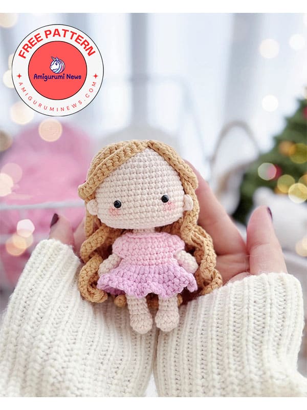 Tiny rapunzel crochet doll free amigurumi pattern (2)