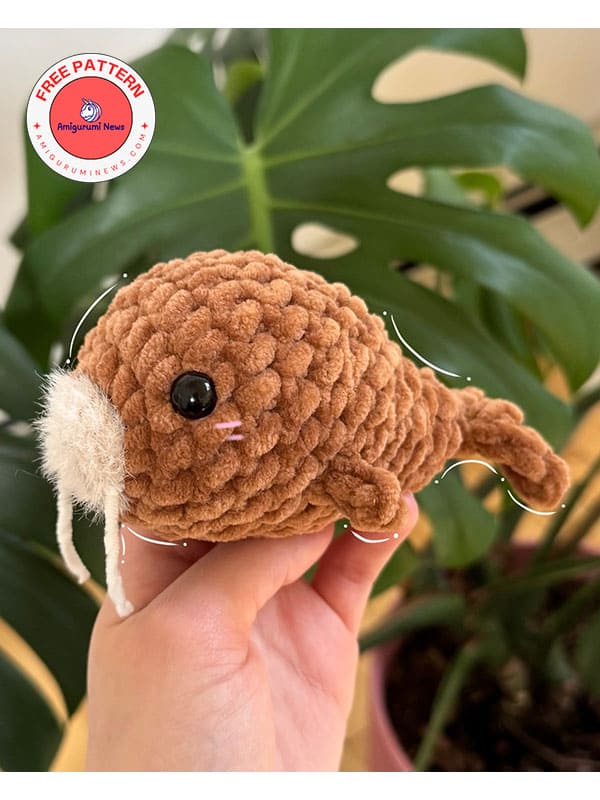 Wallace the crochet walrus free amigurumi pattern (2)