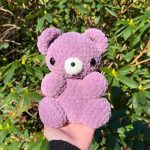 Velvety purple crochet teddy bear pattern