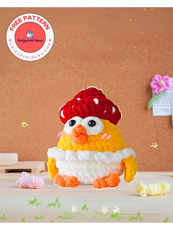 Crochet mushroom chicken free amigurumi pattern (2)