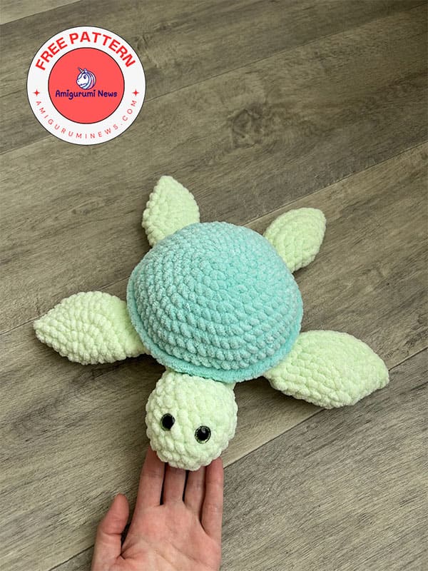 Free plush crochet sea turtle amigurumi pattern (2)