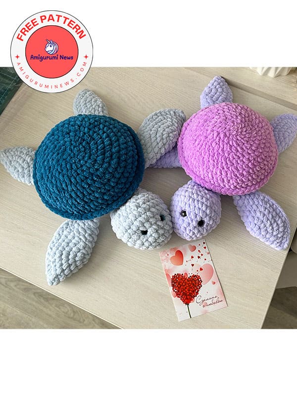 Free plush crochet sea turtle amigurumi pattern (3)