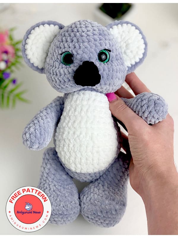 Plush crochet koala amigurumi free pattern (4)