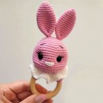Crochet bunny baby rattle free amigurumi pattern
