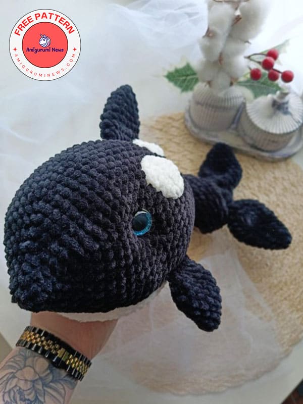 Crochet orca whale amigurumi free pattern (2)