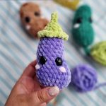 Free crochet eggplant amigurumi pattern