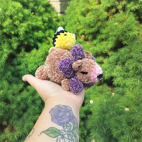 Toby the crochet bear and buzz bee amigurumi free pattern