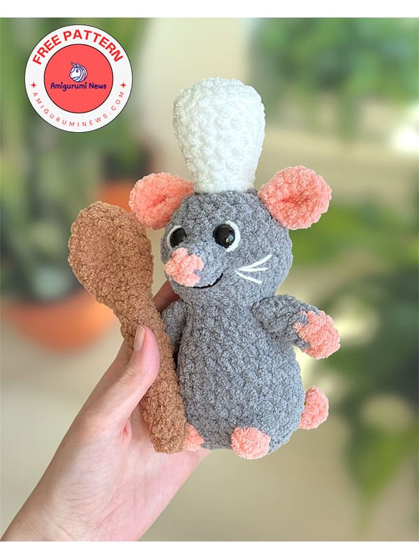 Amigurumi ratatouille remy crochet mouse free pattern (2)