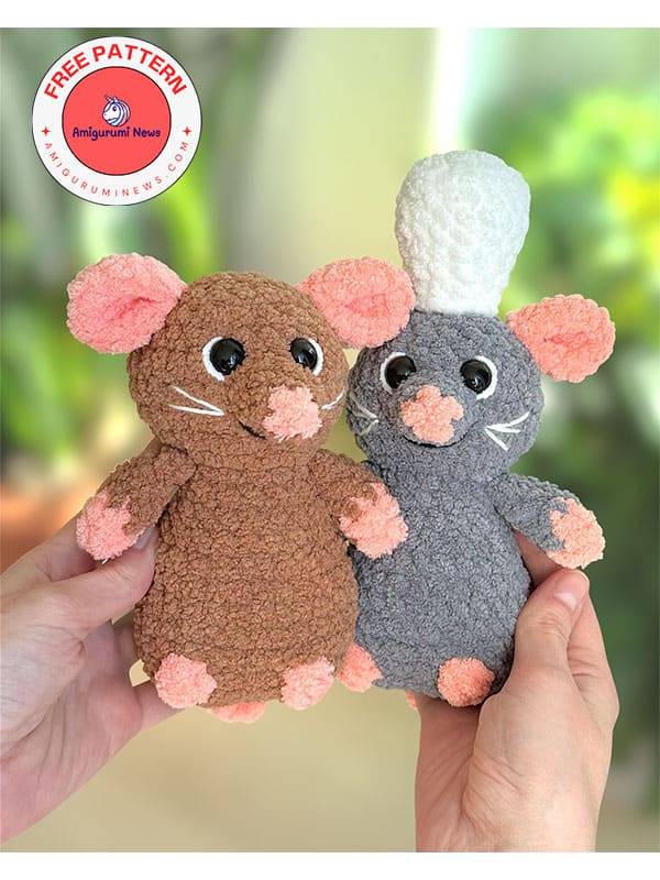 Amigurumi ratatouille remy crochet mouse free pattern (3)