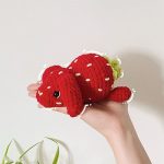 Crochet strawberry bunny