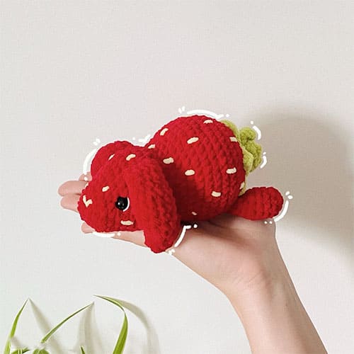 Crochet strawberry bunny