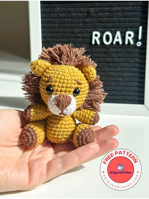 Fluffy mane little crochet lion free amigurumi pattern (2)