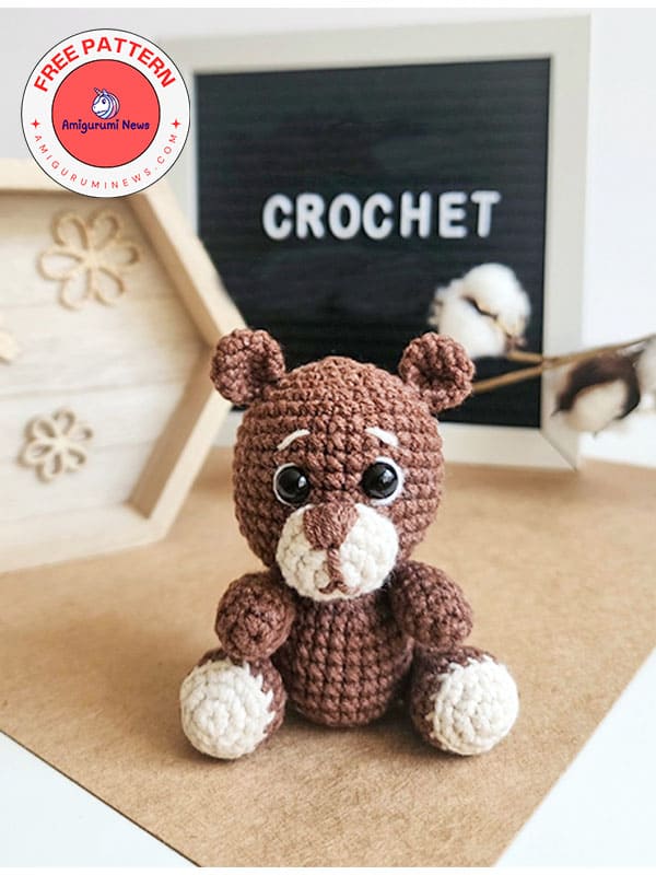 Free crochet little brown bear amigurumi pattern (3)