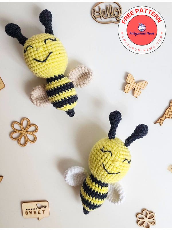 Free little bee crochet amigurumi pattern (3)