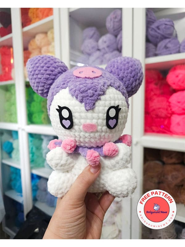 Free plush amigurumi kuromi crochet pattern (2)