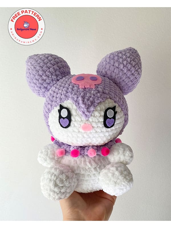 Free plush amigurumi kuromi crochet pattern