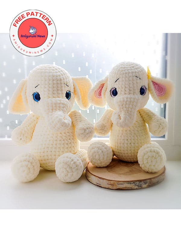 Milk crochet elephant free amigurumi pattern (4)