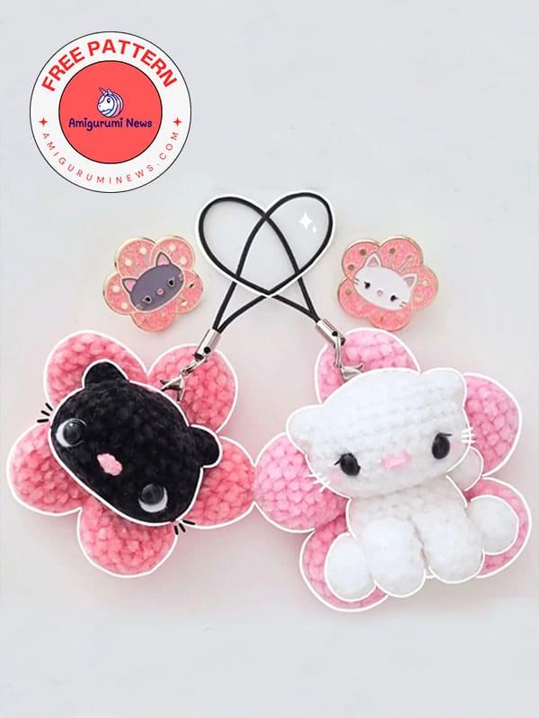 Sakura the 2 in 1 crochet cat keychain free pattern (2)