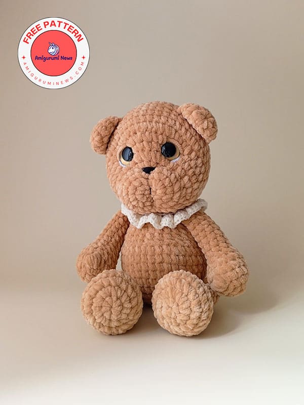 Plush brown teddy bear crochet pattern (2)
