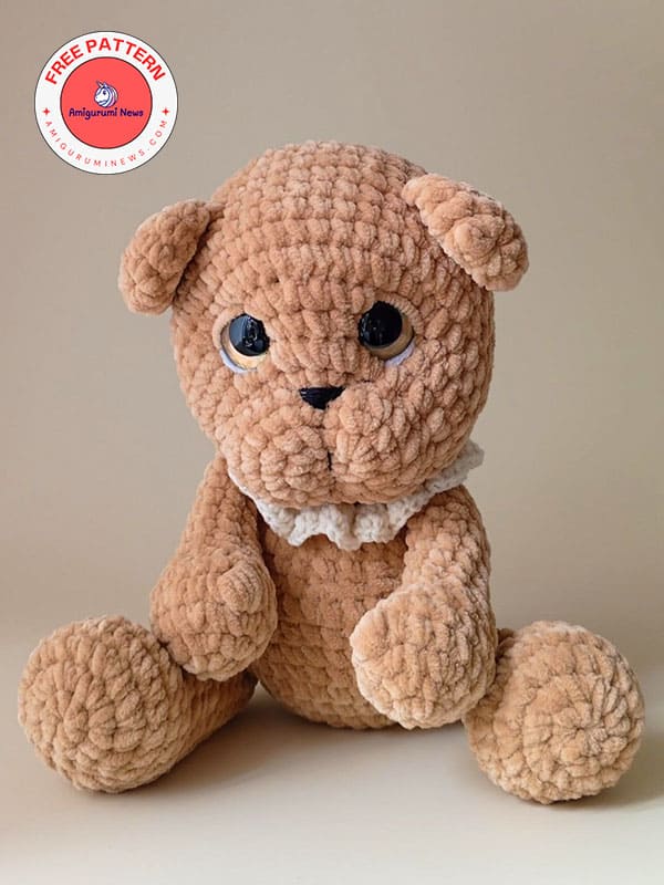 Plush brown teddy bear crochet pattern (3)