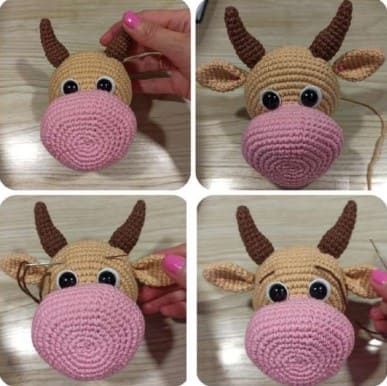 crochet-bull-face-design