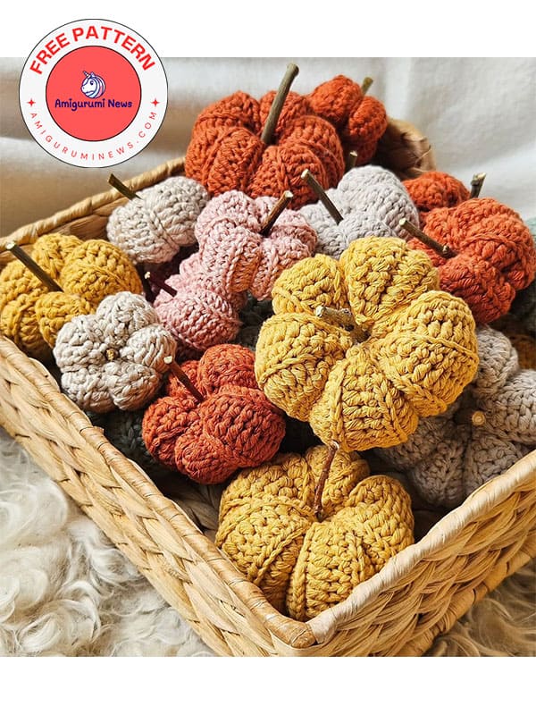 Step by step free 3 sizes crochet pumpkin pattern tutorial (2)
