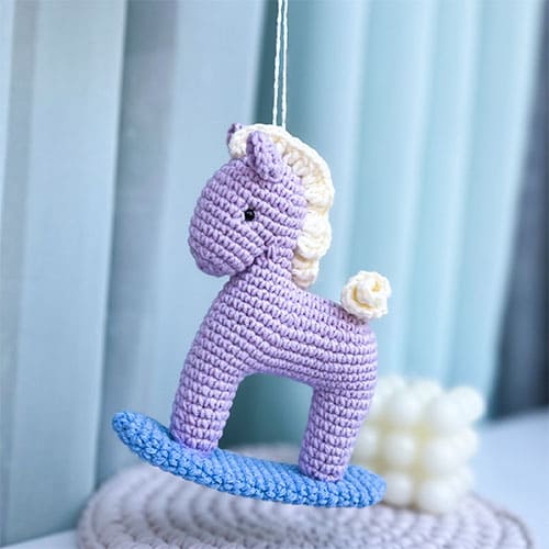 Free crochet rocking horse amigurumi PDF pattern