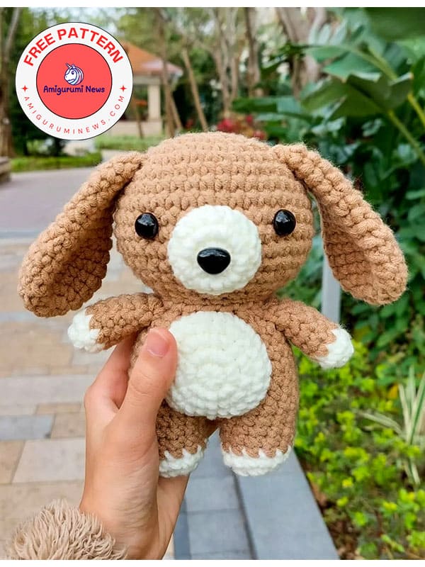 Free cute crochet dog plushie amigurumi pattern (4)