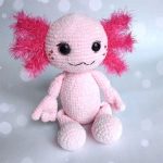 Pink crochet axolotl plush amigurumi free pattern