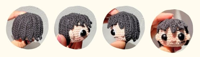 one-piece-luffy-crochet doll-hair