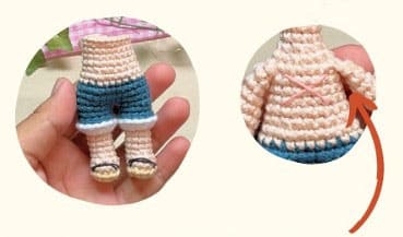 one-piece-luffy-crochet doll-legs-3