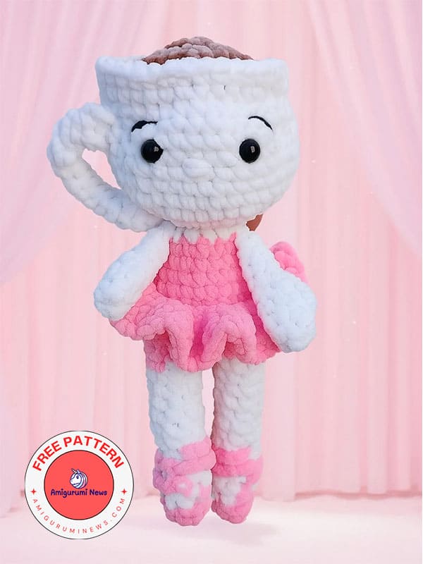 Crochet ballerina cappuccina amigurumi doll free pattern (2)