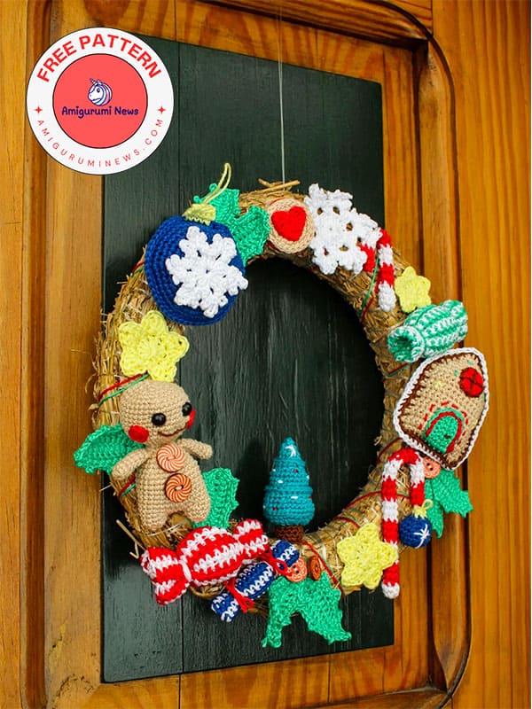 Free crochet christmas wreath for door pattern (2)
