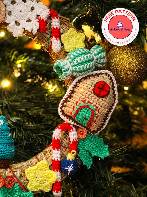 Free crochet christmas wreath for door pattern (4)