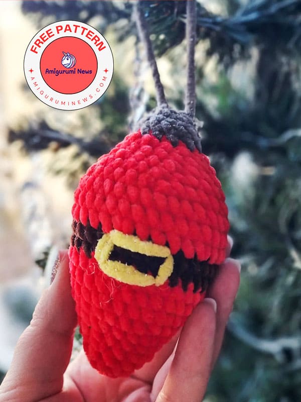 Santa handmade crochet christmas ornaments free pattern (2)