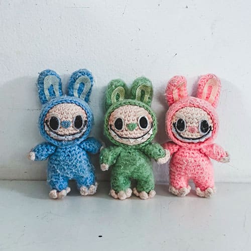 Crochet labubu keychain free amigurumi pattern