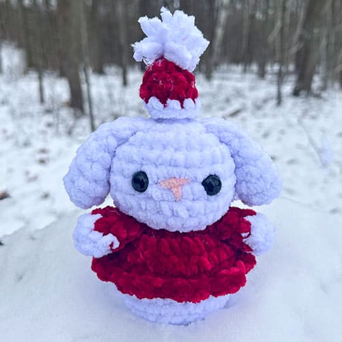 Free easy christmas crochet bunny amigurumi pattern