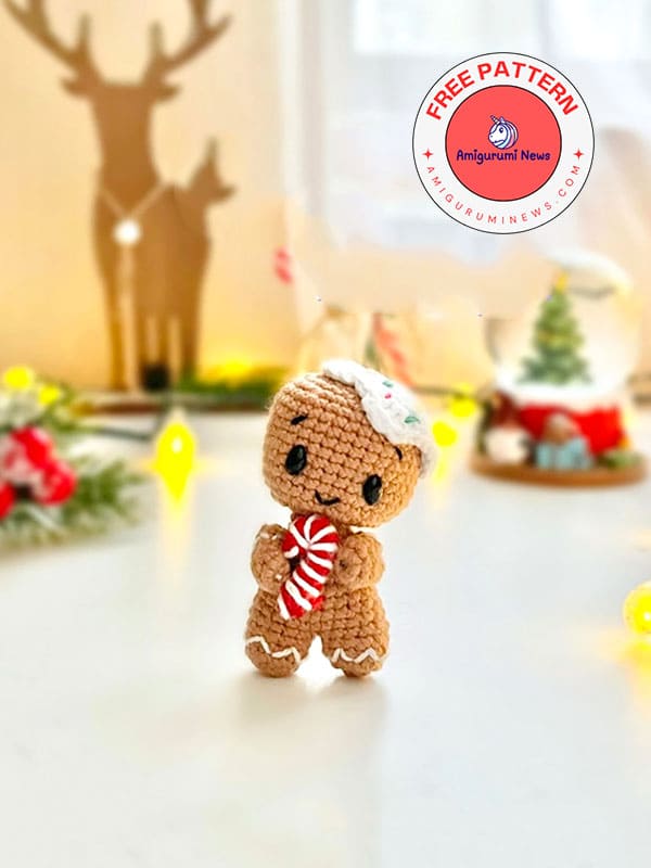 Gingy the crochet gingerbread man amigurumi free pattern (2)