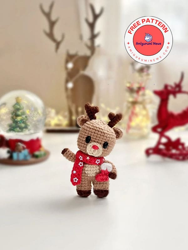 Mini reindeer rudy free crochet amigurumi pattern (2)