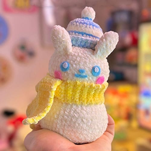 Pika the snowman amigurumi free crochet pattern (1)