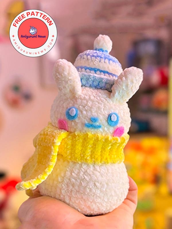 Pika the snowman amigurumi free crochet pattern (2)