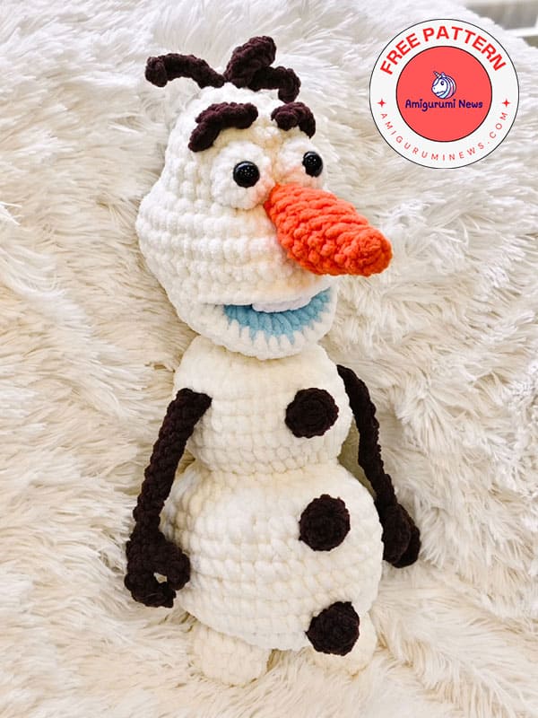Crochet snowman olaf amigurumi free pattern (2)