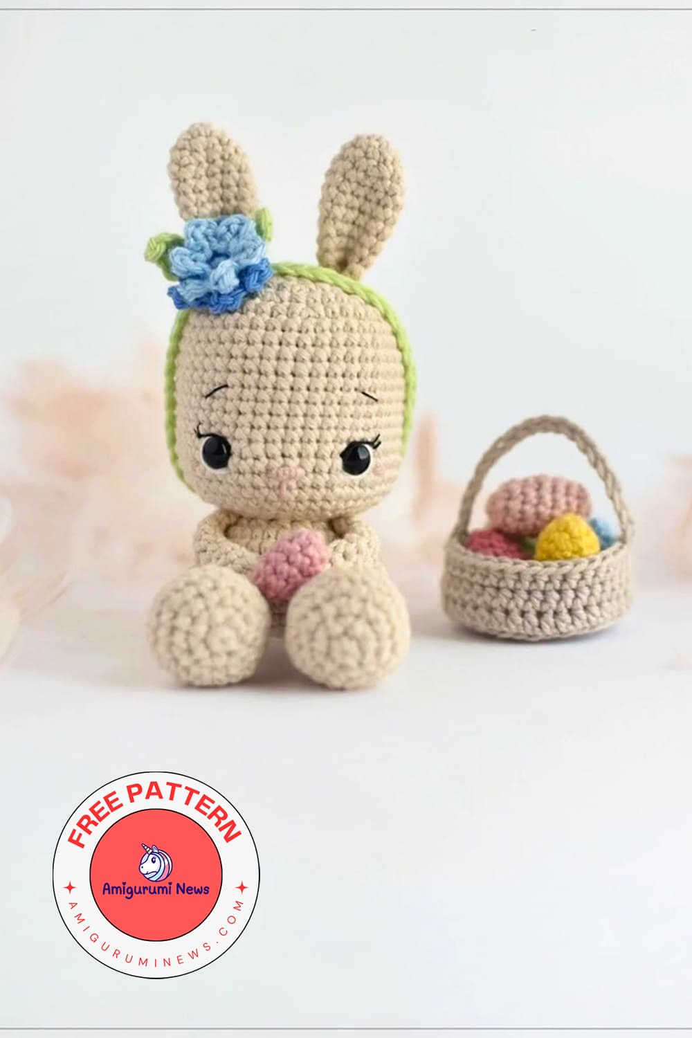 Crochet bunny with easter basket pattern