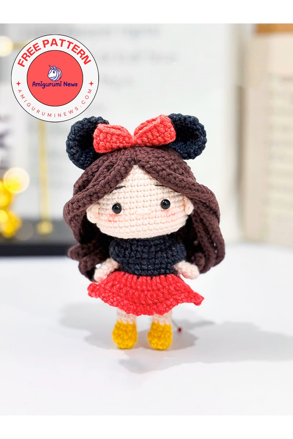 Crochet doll minnie girl pattern