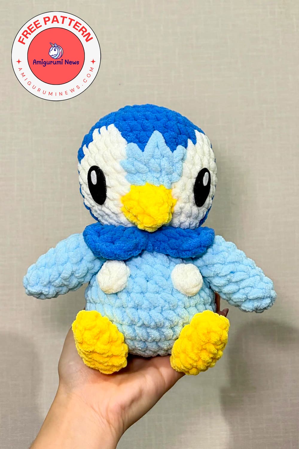Free crochet piplup pattern